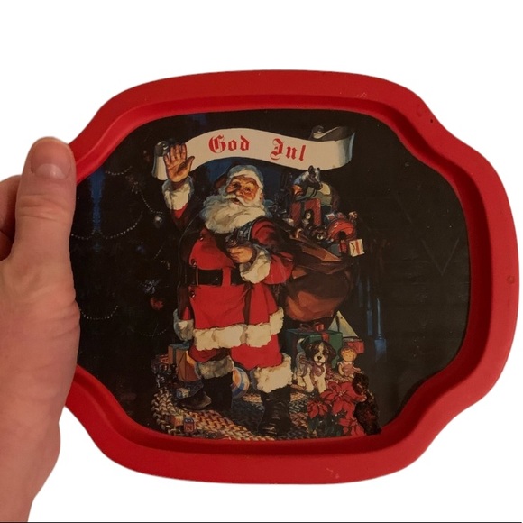 Swedish Small Christmas Metal Tray / God Jul Tray. - Picture 2 of 13